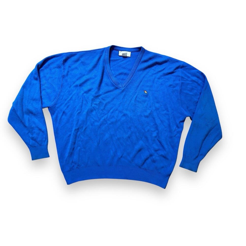 Vintage Arnold Palmer Sweater XL Blue Men Pullover V Neck Acrylic Made In‎ USA